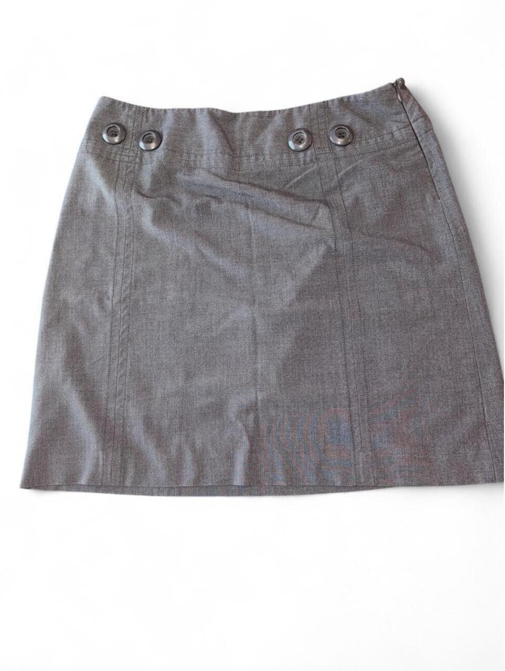 Larry Levine Stretch Gray A-Line Mini Skirt - Women's Size 14